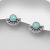 PREMIUM COLLECTION | Seraphina -turkoosit hopeanappikorvakorut