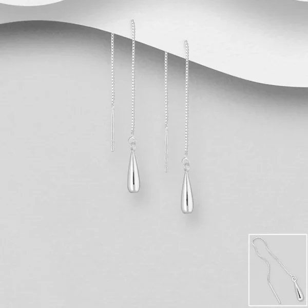 PREMIUM COLLECTION | Tinja -korvanläpivedettävät hopeakorvakorut
