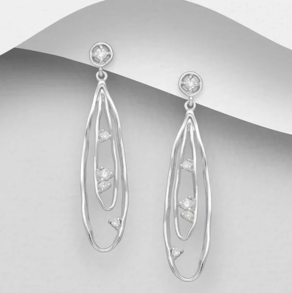 PREMIUM COLLECTION | Joline -roikkuvat hopeiset kirkkaat korvakorut