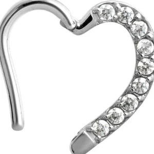 PREMIUM COLLECTION | Sydän clicker kirkkailla zirconioilla (10mm)