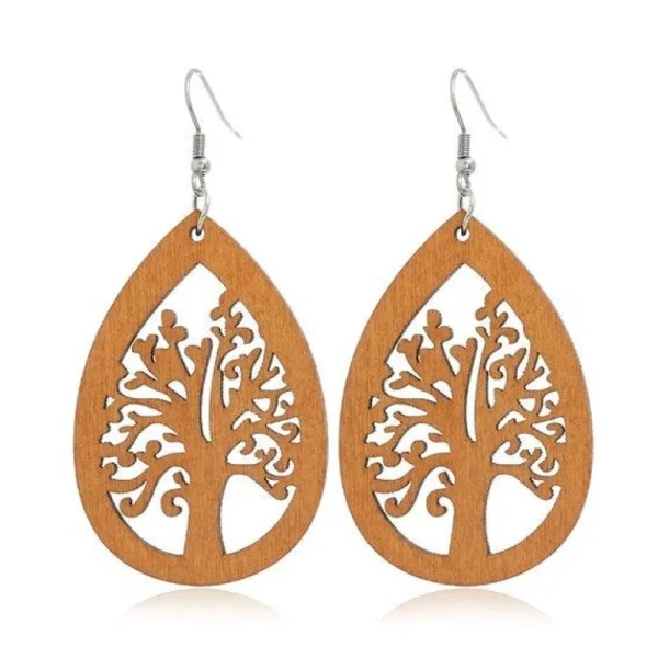 Puiset korvakorut, Tree of Life in Brown -ruskeat elämänpuu korvakorut