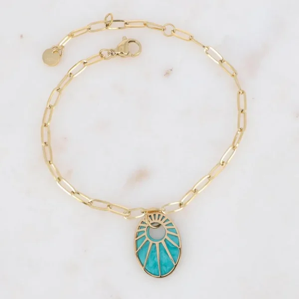Rannekoru, BOHM PARIS | Bracelet Caméo -turkoosi/kulta