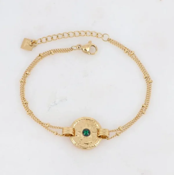 Rannekoru, BOHM PARIS | Bracelet Calandra -vihreä kristallirannekoru