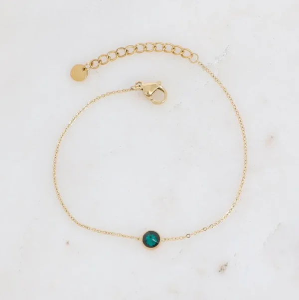 Rannekoru, BOHM PARIS | Bracelet Sohan -siro vihreä kristallirannekoru