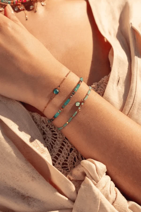 Rannekoru, BOHM PARIS | Bracelet Amael Rhodium -sininen ranneketju