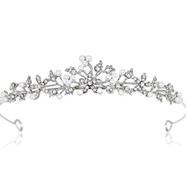 ROMANCE | Bianca -hopeanvärinen siro tiara helmillä