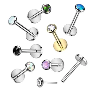 Rustokoru/traguskoru, AB Clear Push In CZ Top -titaaninen labret