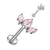 Rustokoru/traguskoru, Crystal Top in Pink -titaaninen labret