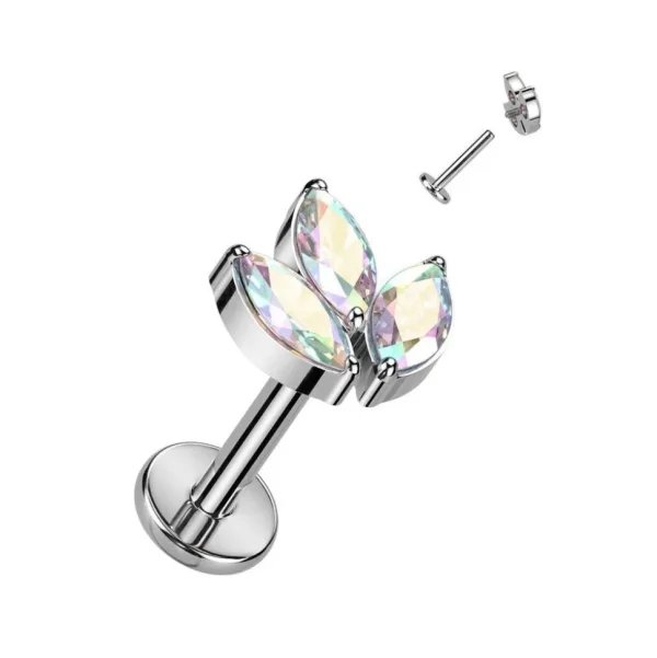 Rustokoru/traguskoru, Marquise Leaf AB -titaaninen labret