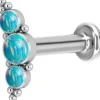 Rustokoru/traguskoru, Medium Titanium Curved Labret with Turqoise Opal