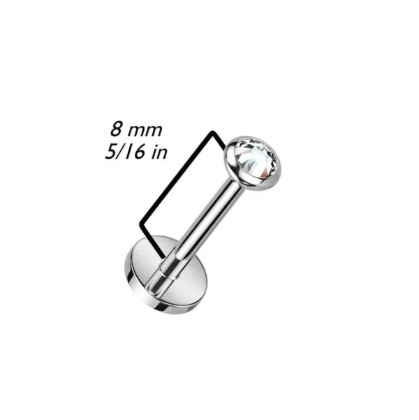 Rustokoru/traguskoru, Push In CZ Top in Gold -titaaninen labret