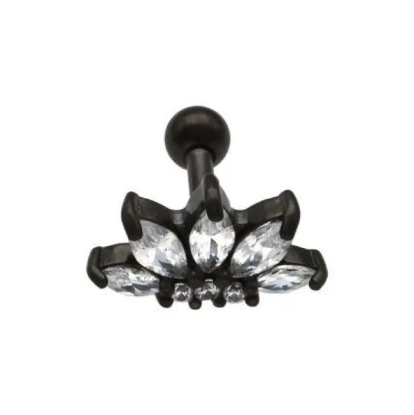 Rustokoru/traguskoru, Steel Blackline® CZ Lotus Barbell