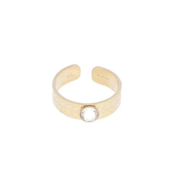 Sormus, BOHM PARIS | Bague dorée crystal -kirkaskivinen kristallisormus