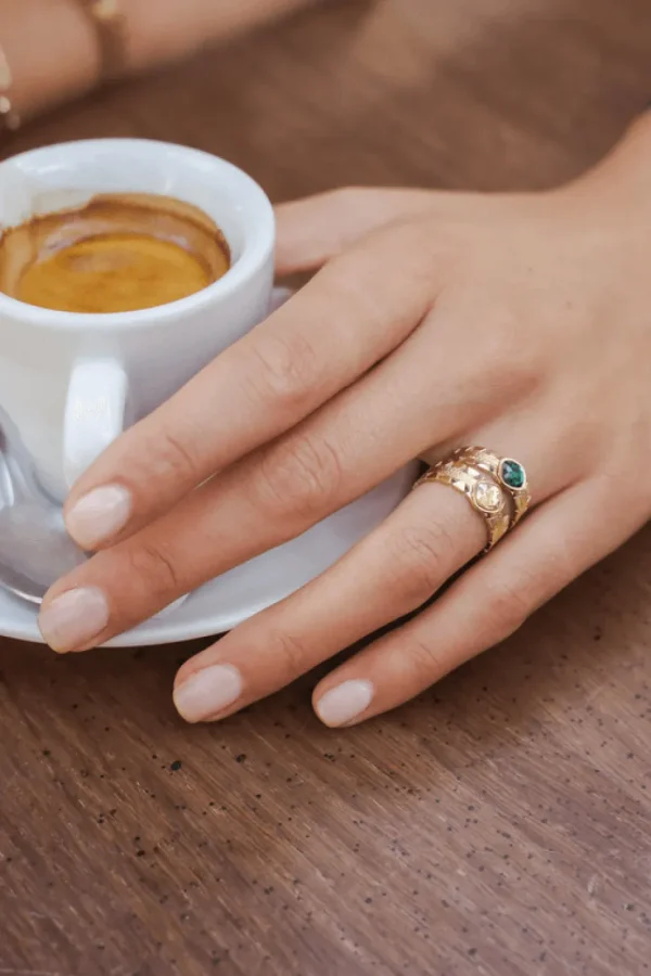 Sormus, BOHM PARIS | Bague Ghita -kirkaskivinen kristallisormus (AB)