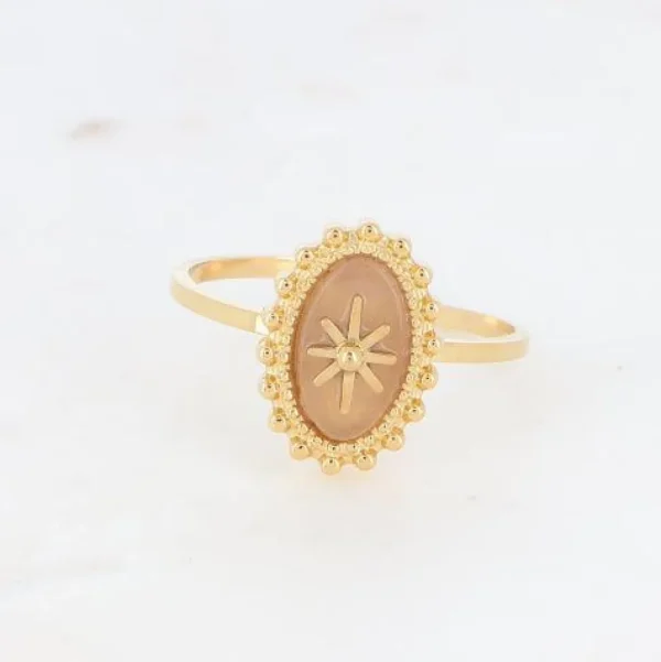 Sormus, BOHM PARIS | Bague Malina -dorée avec pierre de soleil