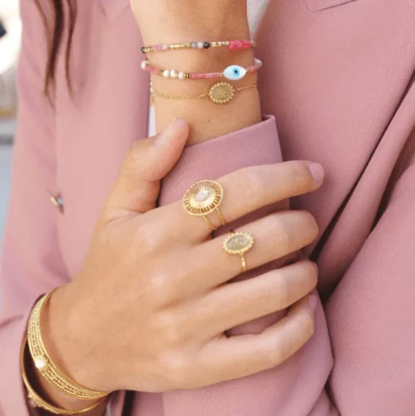 Sormus, BOHM PARIS | Bague Malina -dorée avec pierre de soleil