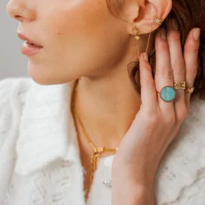 Sormus, BOHM PARIS | Bague Maxine -labradoriitti/kulta
