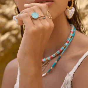 Sormus, BOHM PARIS | Bague Maxine -labradoriitti/kulta