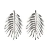 Statement-korvakorut, Large Bohemian Leaf Earrings in Silver