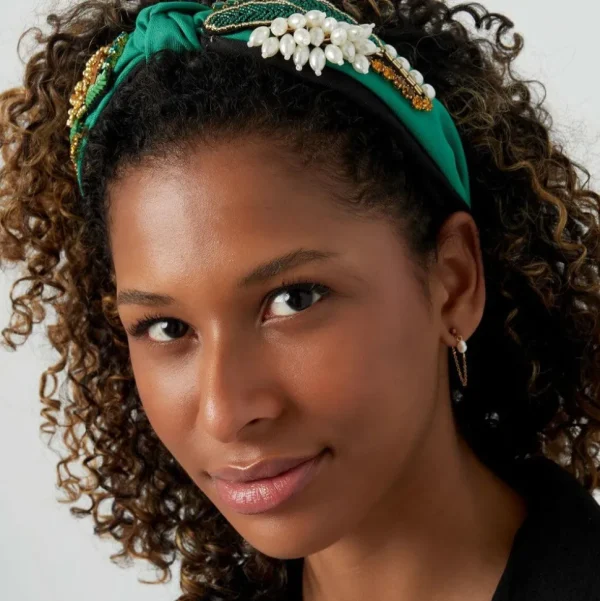 SUGAR SUGAR®, Spring Love Hairband -vihreä hiuspanta helmikoristeilla