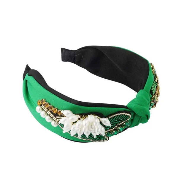 SUGAR SUGAR®, Spring Love Hairband -vihreä hiuspanta helmikoristeilla