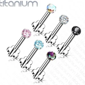 Titaani rustokoru / traguskoru, CZ Top in Pink -push in labret