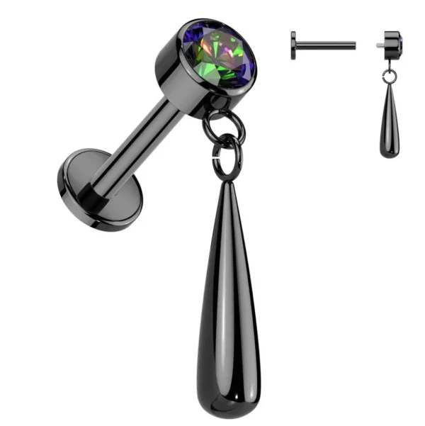 Titaani rustokoru/traguskoru, Teardrop Dangle in Black