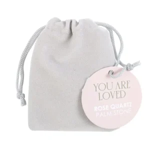 You Are Loved Rose Quartz -ruusukvartsi kämmenkivi 